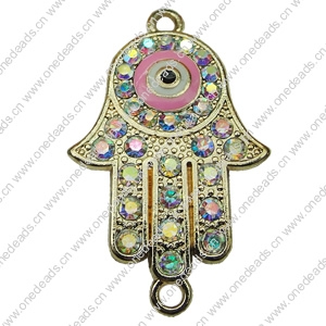 Crystal Zinc alloy Connector, Fashion jewelry findings, Many colors for choice, 19x34mm, Sold By PC