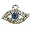 Crystal Zinc alloy Pendant, Fashion jewelry findings, Many colors for choice, Eye 15x21mm, Sold By PC
