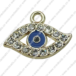 Crystal Zinc alloy Pendant, Fashion jewelry findings, Many colors for choice, Eye 15x21mm, Sold By PC