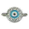 Crystal Zinc alloy Connector, Fashion jewelry findings, Many colors for choice, 13x18mm, Sold By PC
