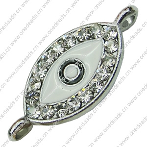 Crystal Zinc alloy Connector, Fashion jewelry findings, Many colors for choice, 12x25mm, Sold By PC