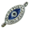 Crystal Zinc alloy Connector, Fashion jewelry findings, Many colors for choice, 12x25mm, Sold By PC

