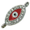 Crystal Zinc alloy Connector, Fashion jewelry findings, Many colors for choice, 12x25mm, Sold By PC
