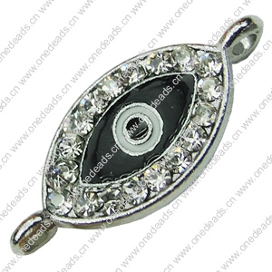 Crystal Zinc alloy Connector, Fashion jewelry findings, Many colors for choice, 12x25mm, Sold By PC