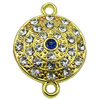 Crystal Zinc alloy Connector, Fashion jewelry findings, Many colors for choice, 18x24mm, Sold By PC
