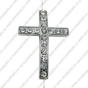 Crystal Zinc alloy Beads, Fashion jewelry findings, Many colors for choice, Cross 25x35mm, Sold By PC