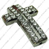 Crystal Zinc alloy Beads, Fashion jewelry findings, Many colors for choice, Cross 20x30mm, Sold By PC
