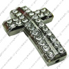 Crystal Zinc alloy Beads, Fashion jewelry findings, Many colors for choice, Cross 20x30mm, Sold By PC