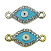 Crystal Zinc alloy Connector, Fashion jewelry findings, Many colors for choice, 9x19mm, Sold By PC

