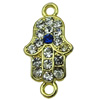 Crystal Zinc alloy Connector, Fashion jewelry findings, Many colors for choice, 10x21mm, Sold By PC
