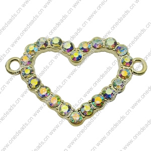 Crystal Zinc alloy Connector, Fashion jewelry findings, Many colors for choice, 26x37mm, Sold By PC