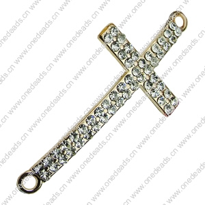 Crystal Zinc alloy Connector, Fashion jewelry findings, Many colors for choice, 22x49mm, Sold By PC