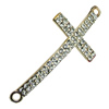 Crystal Zinc alloy Connector, Fashion jewelry findings, Many colors for choice, 22x49mm, Sold By PC

