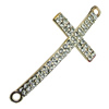 Crystal Zinc alloy Connector, Fashion jewelry findings, Many colors for choice, 22x49mm, Sold By PC