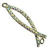 Crystal Zinc alloy Connector, Fashion jewelry findings, Many colors for choice, 10x46mm, Sold By PC
