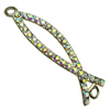 Crystal Zinc alloy Connector, Fashion jewelry findings, Many colors for choice, 10x46mm, Sold By PC