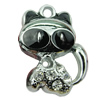 Crystal Zinc alloy Pendant, Fashion jewelry findings, Many colors for choice, animal 18x22mm, Sold By PC
