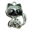 Crystal Zinc alloy Pendant, Fashion jewelry findings, Many colors for choice, animal 18x22mm, Sold By PC