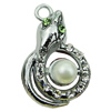 Crystal Zinc alloy Pendant, Fashion jewelry findings, Many colors for choice, animal 17x28mm, Sold By PC
