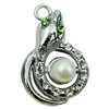 Crystal Zinc alloy Pendant, Fashion jewelry findings, Many colors for choice, animal 17x28mm, Sold By PC