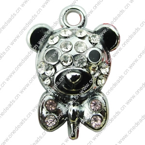 Crystal Zinc alloy Pendant, Fashion jewelry findings, Many colors for choice, animal 16x24mm, Sold By PC