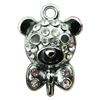 Crystal Zinc alloy Pendant, Fashion jewelry findings, Many colors for choice, animal 16x24mm, Sold By PC
