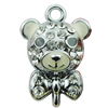 Crystal Zinc alloy Pendant, Fashion jewelry findings, Many colors for choice, animal 16x24mm, Sold By PC
