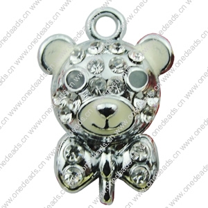 Crystal Zinc alloy Pendant, Fashion jewelry findings, Many colors for choice, animal 16x24mm, Sold By PC