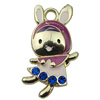 Crystal Zinc alloy Pendant, Fashion jewelry findings, Many colors for choice, animal 18x31mm, Sold By PC