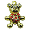 Crystal Zinc alloy Pendant, Fashion jewelry findings, Many colors for choice, animal 27x20mm, Sold By PC

