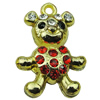 Crystal Zinc alloy Pendant, Fashion jewelry findings, Many colors for choice, animal 27x20mm, Sold By PC