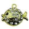 Crystal Zinc alloy Pendant, Fashion jewelry findings, Many colors for choice, animal 26x23mm, Sold By PC
