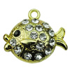 Crystal Zinc alloy Pendant, Fashion jewelry findings, Many colors for choice, animal 26x23mm, Sold By PC