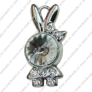 Crystal Zinc alloy Pendant, Fashion jewelry findings, Many colors for choice, animal 13x27mm, Sold By PC