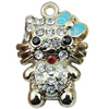 Crystal Zinc alloy Pendant, Fashion jewelry findings, Many colors for choice, animal 15x25mm, Sold By PC
