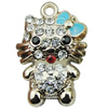 Crystal Zinc alloy Pendant, Fashion jewelry findings, Many colors for choice, animal 15x25mm, Sold By PC