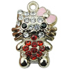 Crystal Zinc alloy Pendant, Fashion jewelry findings, Many colors for choice, animal 15x25mm, Sold By PC
