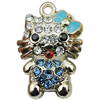 Crystal Zinc alloy Pendant, Fashion jewelry findings, Many colors for choice, animal 15x25mm, Sold By PC
