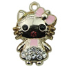 Crystal Zinc alloy Pendant, Fashion jewelry findings, Many colors for choice, animal 16x26mm, Sold By PC
