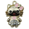 Crystal Zinc alloy Pendant, Fashion jewelry findings, Many colors for choice, animal 16x26mm, Sold By PC