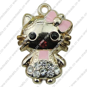 Crystal Zinc alloy Pendant, Fashion jewelry findings, Many colors for choice, animal 16x26mm, Sold By PC