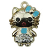 Crystal Zinc alloy Pendant, Fashion jewelry findings, Many colors for choice, animal 16x26mm, Sold By PC