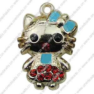 Crystal Zinc alloy Pendant, Fashion jewelry findings, Many colors for choice, animal 16x26mm, Sold By PC