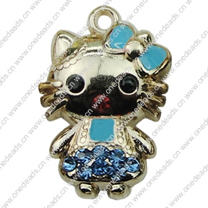 Crystal Zinc alloy Pendant, Fashion jewelry findings, Many colors for choice, animal 16x26mm, Sold By PC