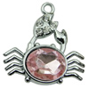 Crystal Zinc alloy Pendant, Fashion jewelry findings, Many colors for choice, animal 25x27mm, Sold By PC
