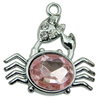 Crystal Zinc alloy Pendant, Fashion jewelry findings, Many colors for choice, animal 25x27mm, Sold By PC