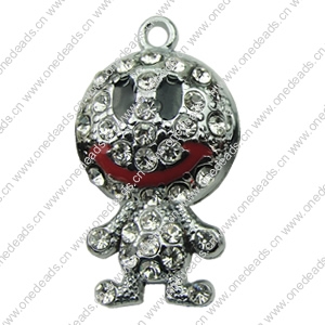 Crystal Zinc alloy Pendant, Fashion jewelry findings, Many colors for choice, 27x32mm, Sold By PC