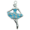 Crystal Zinc alloy Pendant, Fashion jewelry findings, Many colors for choice, 20x37mm, Sold By PC
