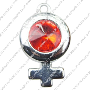 Crystal Zinc alloy Pendant, Fashion jewelry findings, Many colors for choice, 17x27mm, Sold By PC