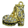 Crystal Zinc alloy Pendant, Fashion jewelry findings, Many colors for choice, shoes 22x26mm, Sold By PC
